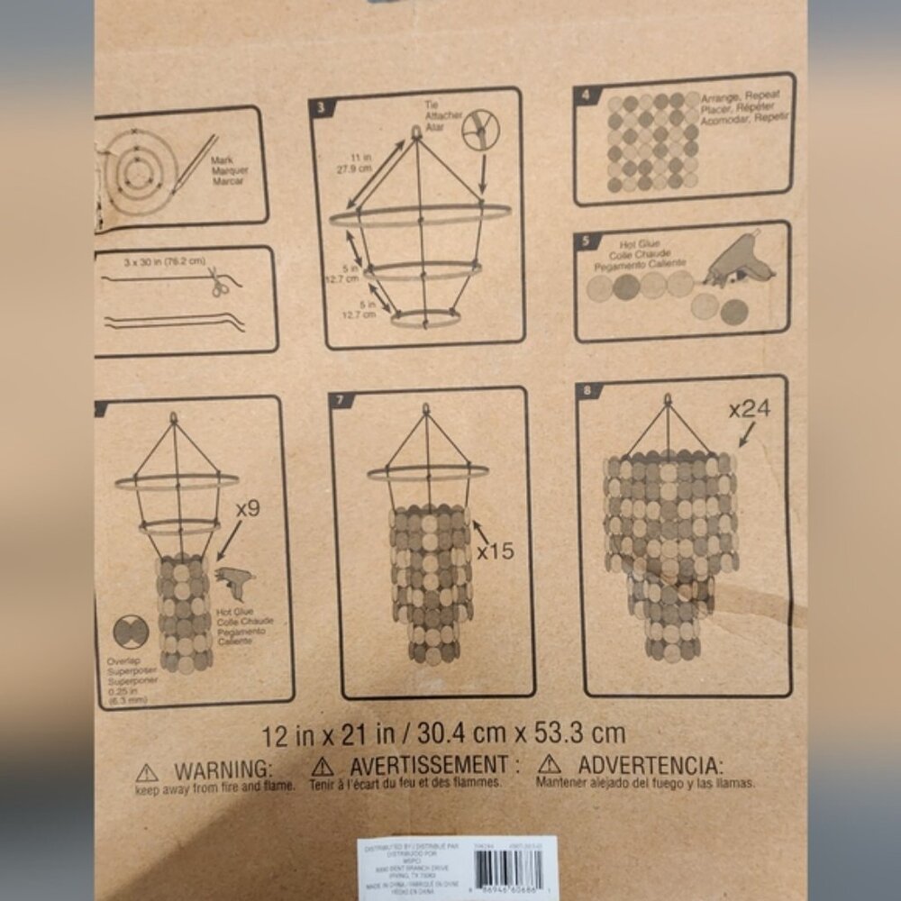 Recollections Gold Geometric Art Cardboard Chandeliers Party Or Other 2x - Picture 4 of 5